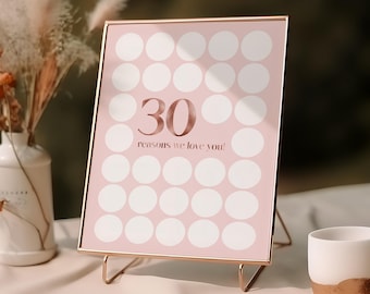 30 Reasons We Love You Printable, Pink 30th Birthday Signs, Keepsake Poster, Memories Poster, 30th Signature Board, 30th Decorations Women