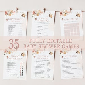 Fairy Baby Shower Games Bundle, Fully Editable Baby Shower Games, Magical Fairies Baby Shower Games, Baby Bingo, Fairy Games, A104