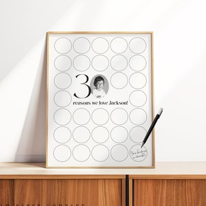 30 Reasons We Love You Printable, 30th For Men, Photo 30th Signature Board, 30th Birthday Sign, Birthday Keepsake Poster, 30 Memories Poster