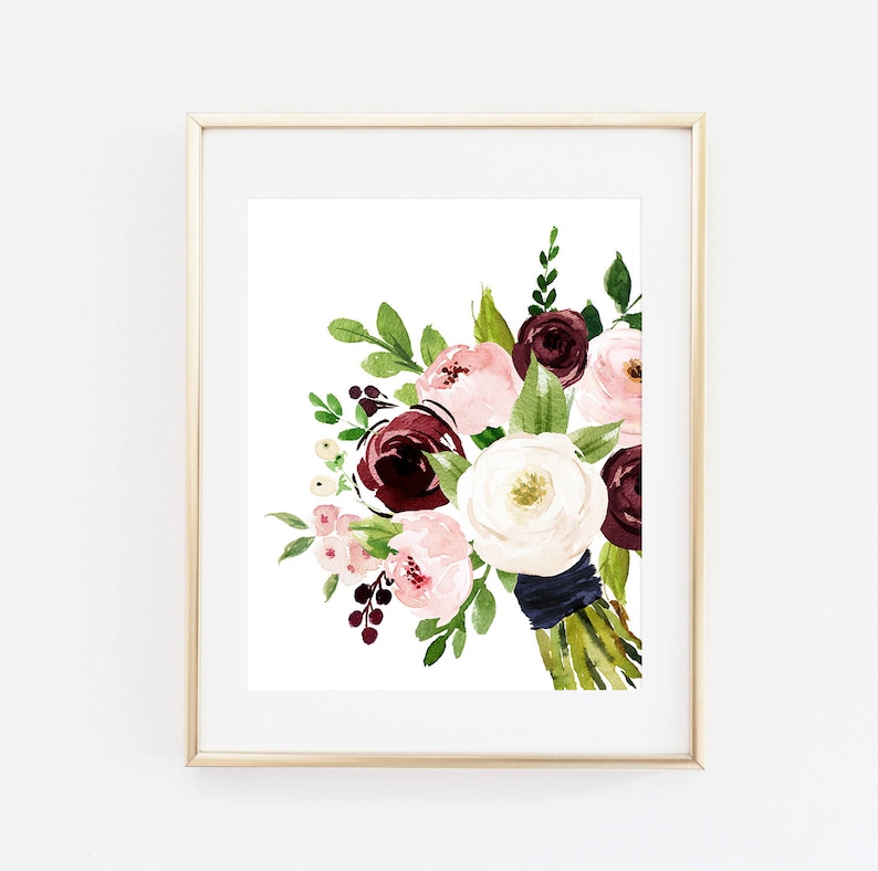 burgundy-floral-printable-burgundy-flowers-printable-wall-art-etsy