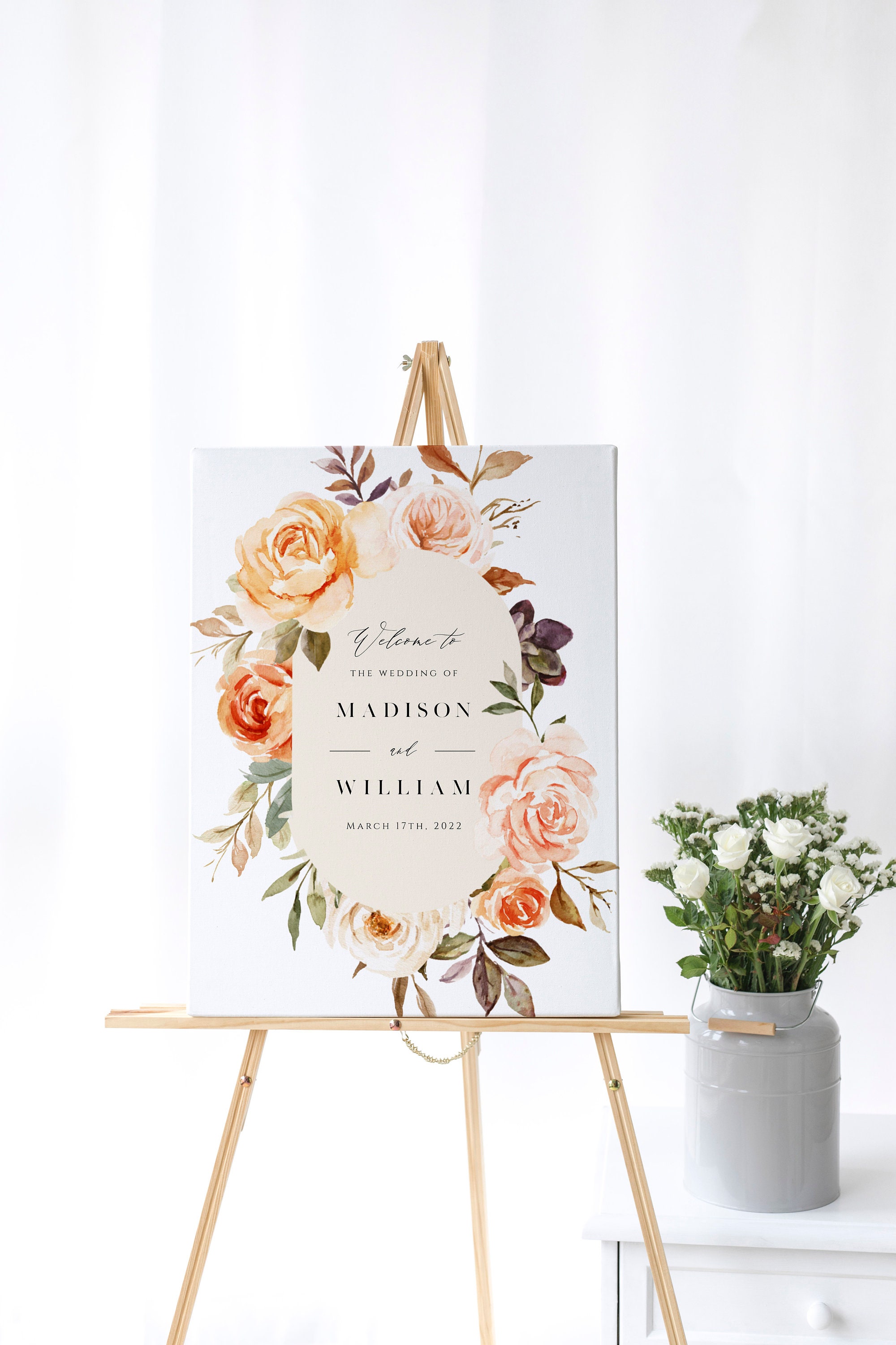 Burnt Orange Welcome Sign Autumn Wedding Welcome Template - Etsy