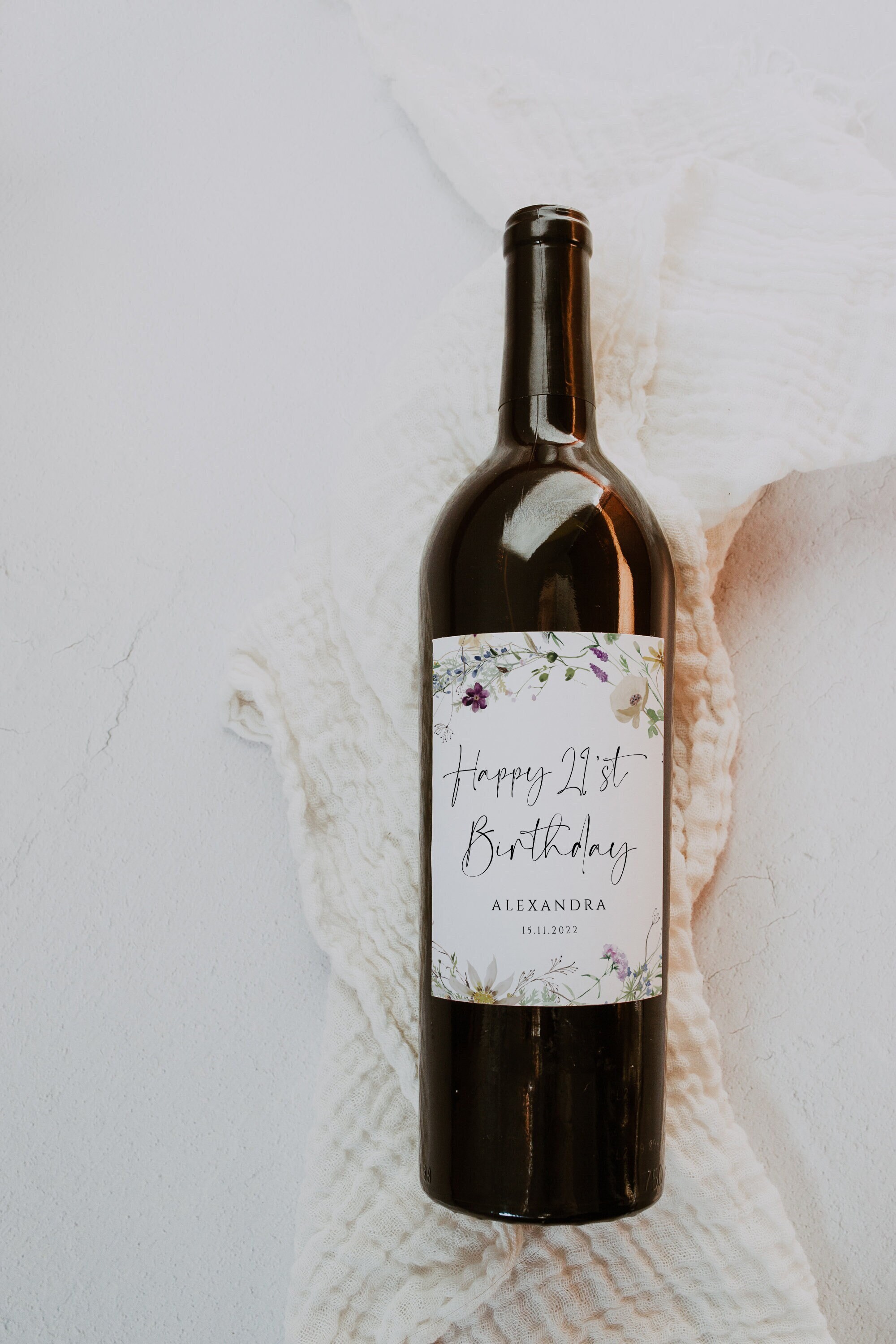 21st Birthday Wine Label Template, Custom Birthday Wine Label, Editable Template, Happy Birthday Wine Gift, DIY Birthday Wine Label