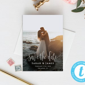 Save The Date Photo Template Custom Save The Date Template Wedding Save The Date Printable Invite Picture Save The Date Editable Template image 1