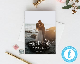 Save The Date Photo Template Custom Save The Date Template Wedding Save The Date Printable Invite Picture Save The Date Editable Template
