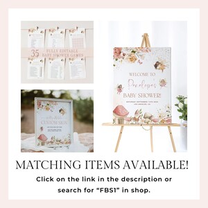 Modèle d'Invitation pour baby shower fée, Shower de bébé fées magiques, Faire-part de fée enchantée, modèle modifiable, une petite fée, FBS1 image 8