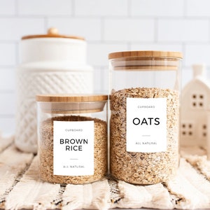 Modern Pantry Label Template, 4 Sizes, Editable Template, Minimalist Label Template, Kitchen Organization, Food Jar Labels Printable