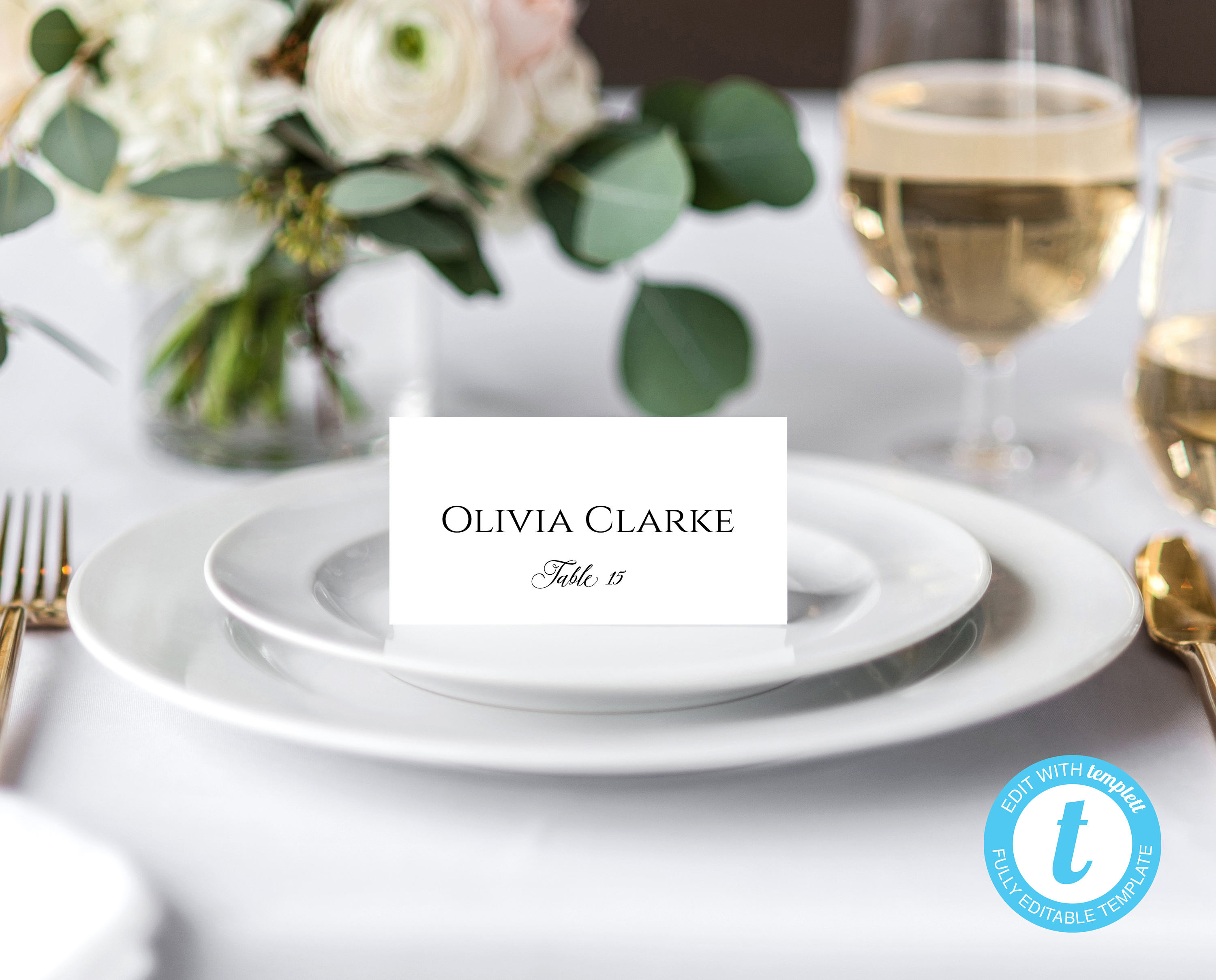 Printable Place Cards Instant Download Wedding Name Cards Etsy