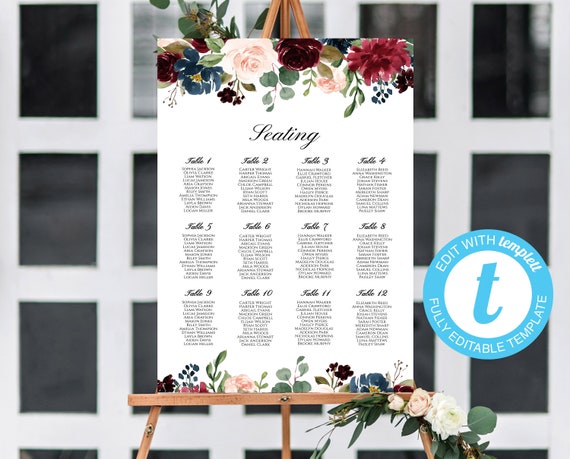 Online Wedding Seating Chart Template