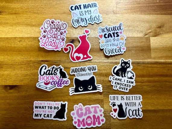 Cat Lover Stickers – Waterproof & Scratch Proof – Choose Your Bundle!