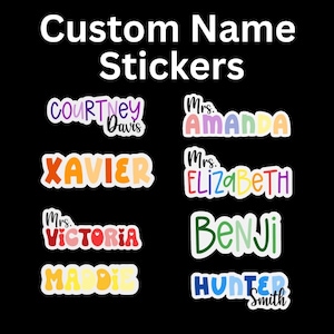 Custom Name Stickers – Personalized Waterproof Vinyl Decals