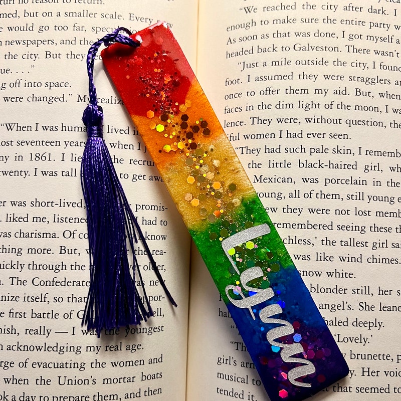 Acrylic Glitter Bookmarks - Etsy