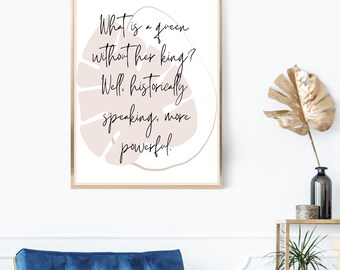 Minimalist Wall Art, Digital Download, Minimalist Printable, Quote Wall Art, Minimalist Prints, Home Decor, Funny Quote Print, Queen Print