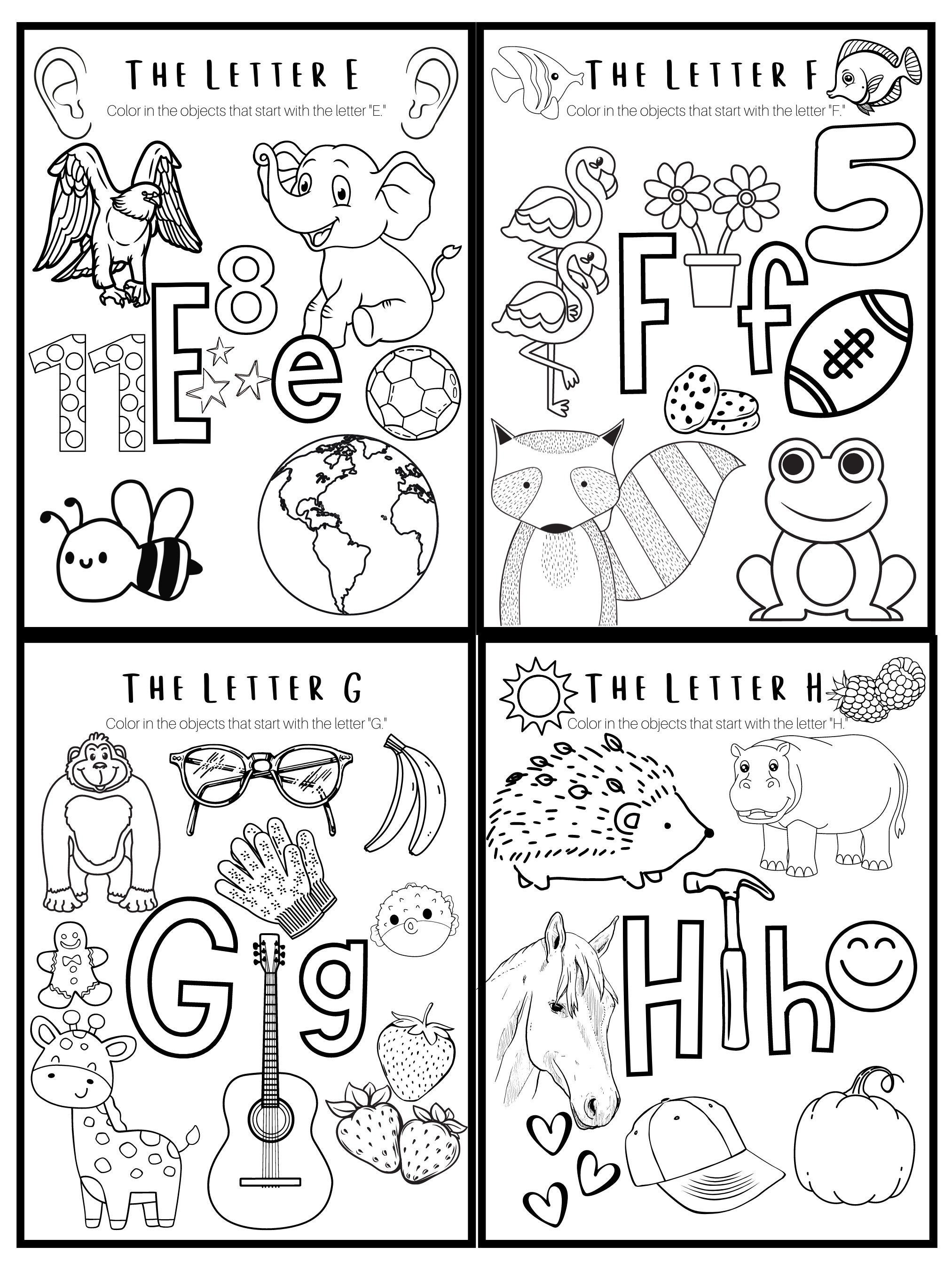 ABC Coloring Pages, Alphabet Word Association, DIY Learning for Kids ...