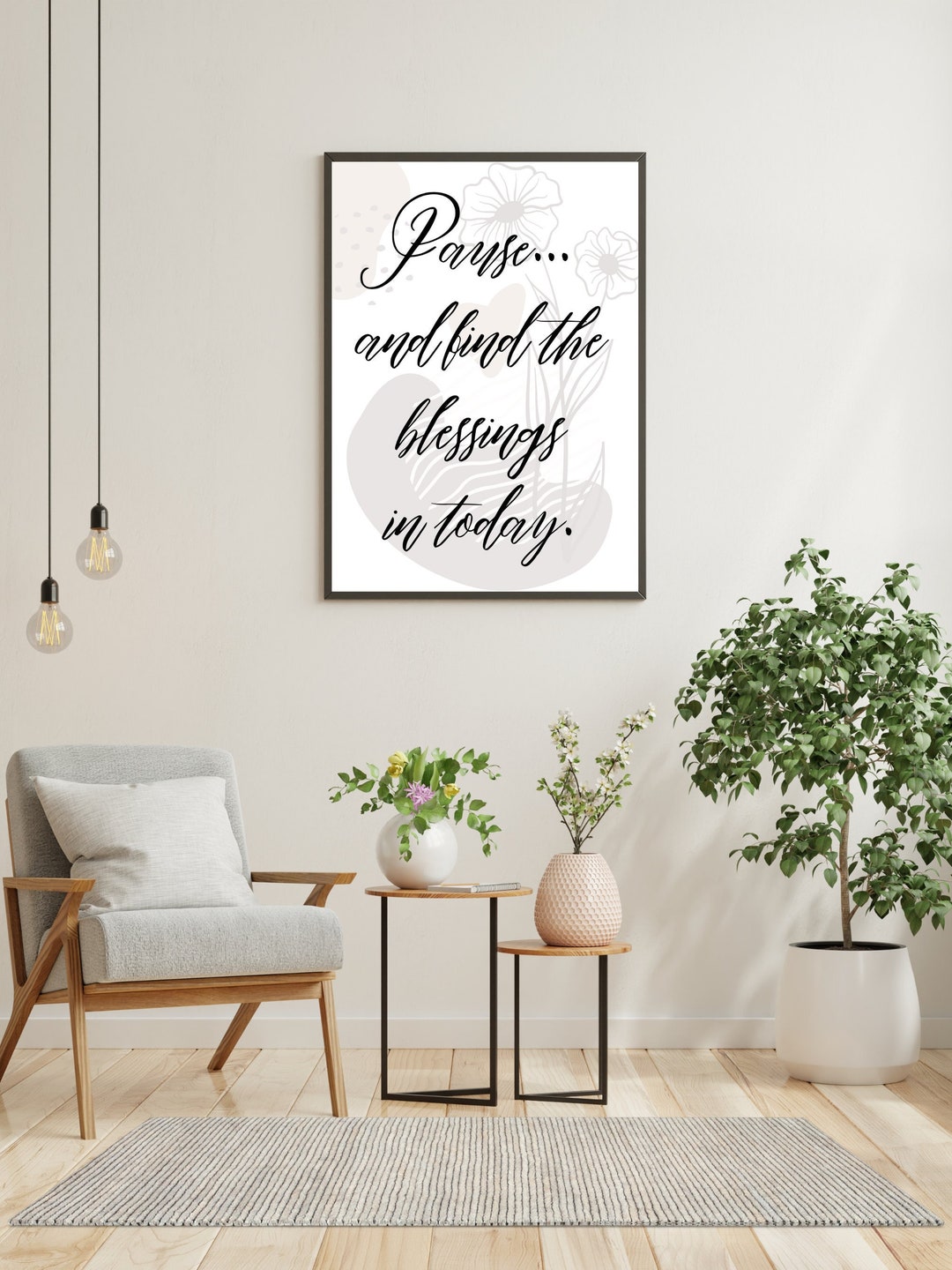 Pause In Wall Pause Print, Minimalist Wall Art, Digital Download, Minimalist ...