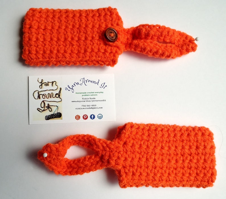 duffel bag tag overnight bag tag business card tag baggage tag wedding favor travel accessory Construction blaze orange luggage tag