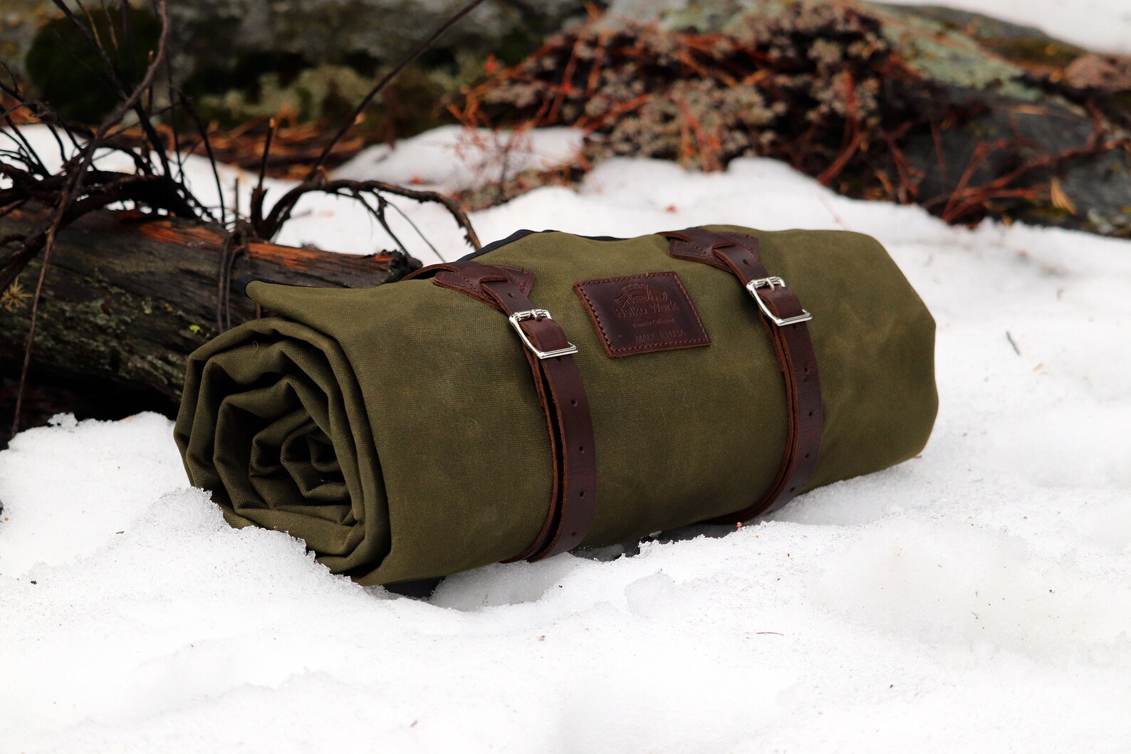 Rustic Waxed Canvas Cowboy Bedroll forest Green With Etsy