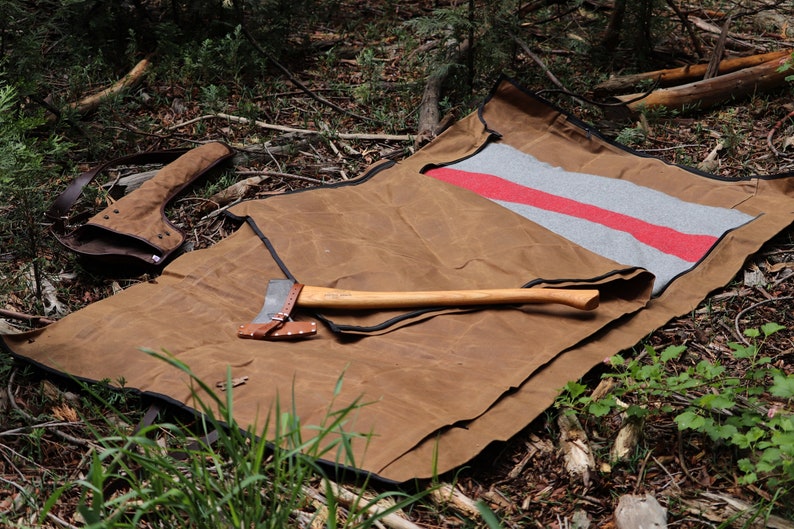 Rustic Waxed Canvas Cowboy Bedroll Olive Drab con correas Etsy