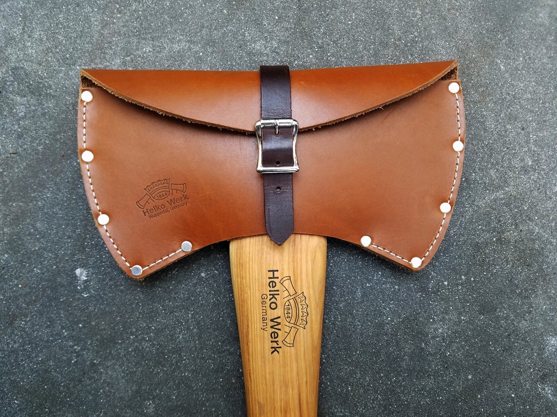 Full Cover Double Bit Leather Axe Sheath Etsy