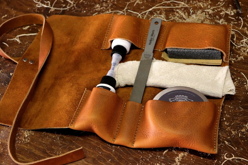 Axe Maintenance Kit With Leather Tool Roll Sharpening Etsy