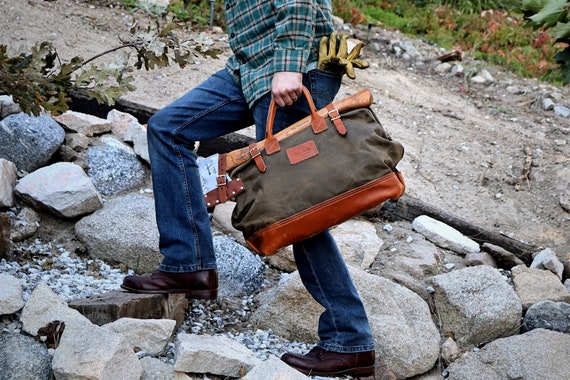 Leather and Waxed Canvas Mason, Tool & Travel Bag 16 