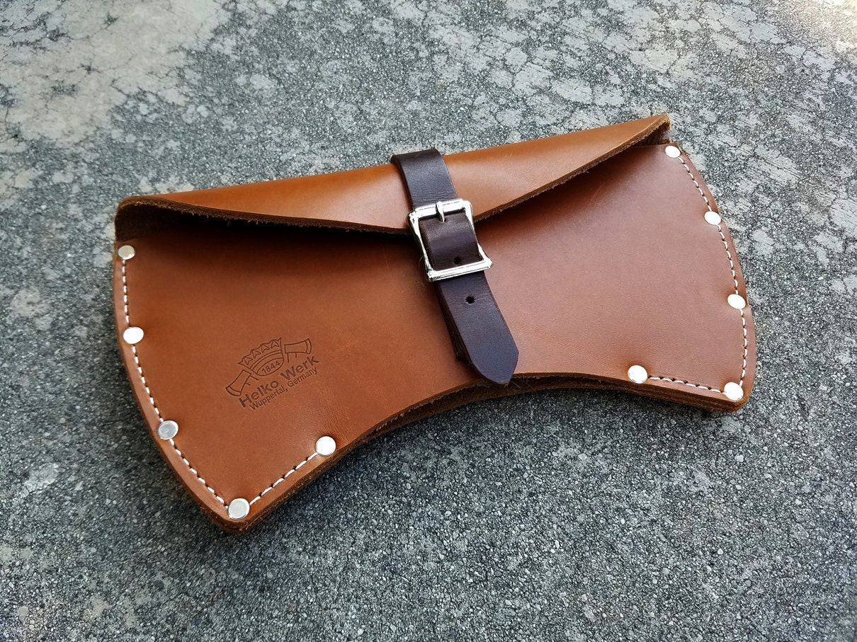 Full Cover Double Bit Leather Axe Sheath Etsy
