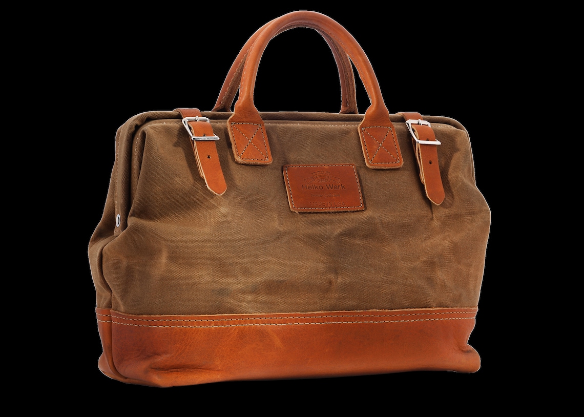Leather Waxed Canvas Mason Tool & Travel Bag 14 Etsy