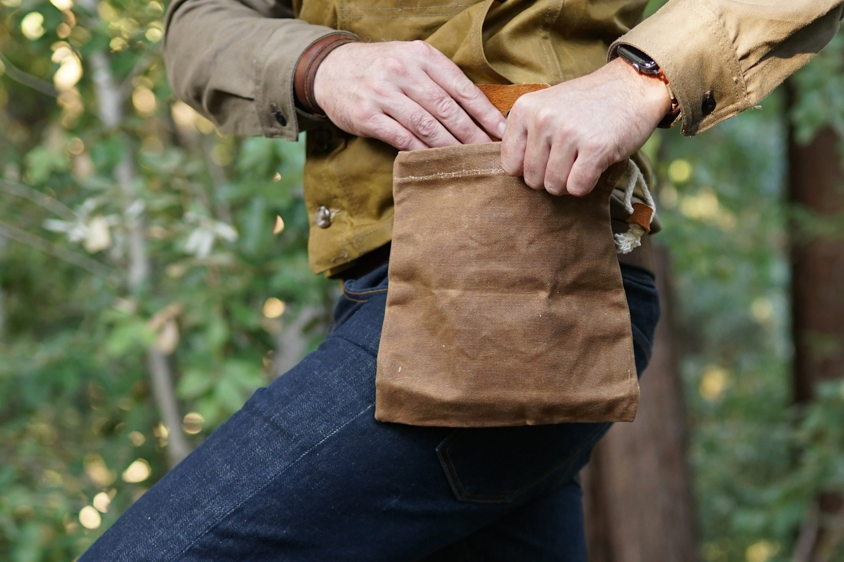 Leather Waxed Canvas Forager Bag Wilderness Foraging Etsy