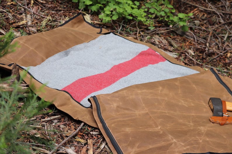 Rustic Waxed Canvas Bedroll with leather roll straps Etsy