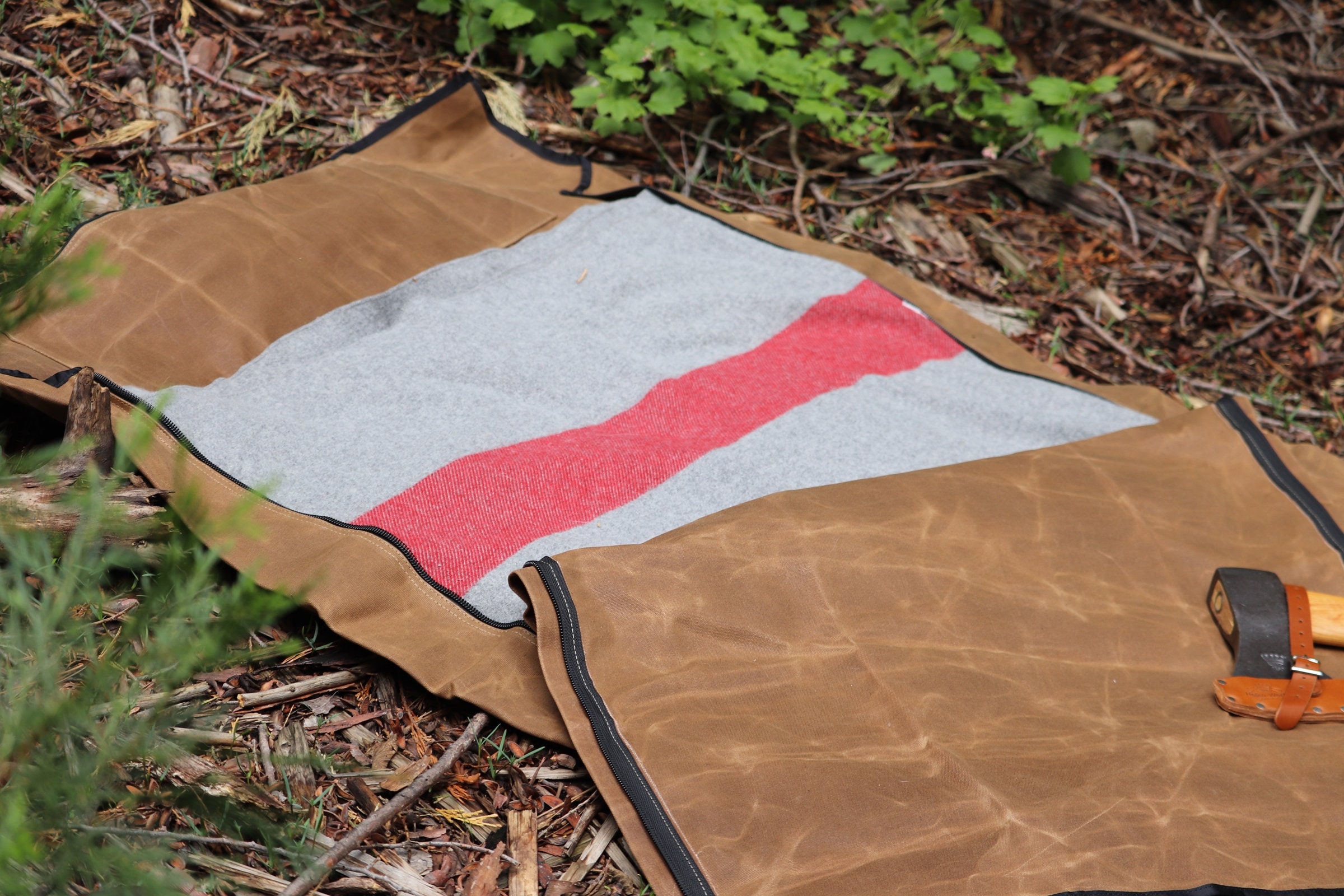 Rustic Waxed Canvas Cowboy Bedroll Field Tan with leather Etsy