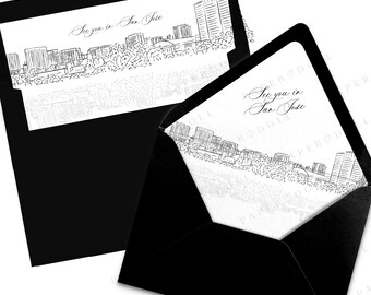 San Jose Skyline Envelope Liner, Black and White (Digital Download)