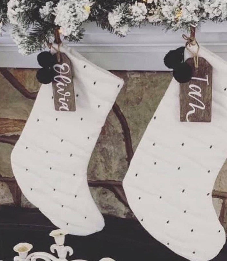 Stocking Tags Wood Stocking Tags Personalized Christmas Decor Personalized Stocking Tags image 6