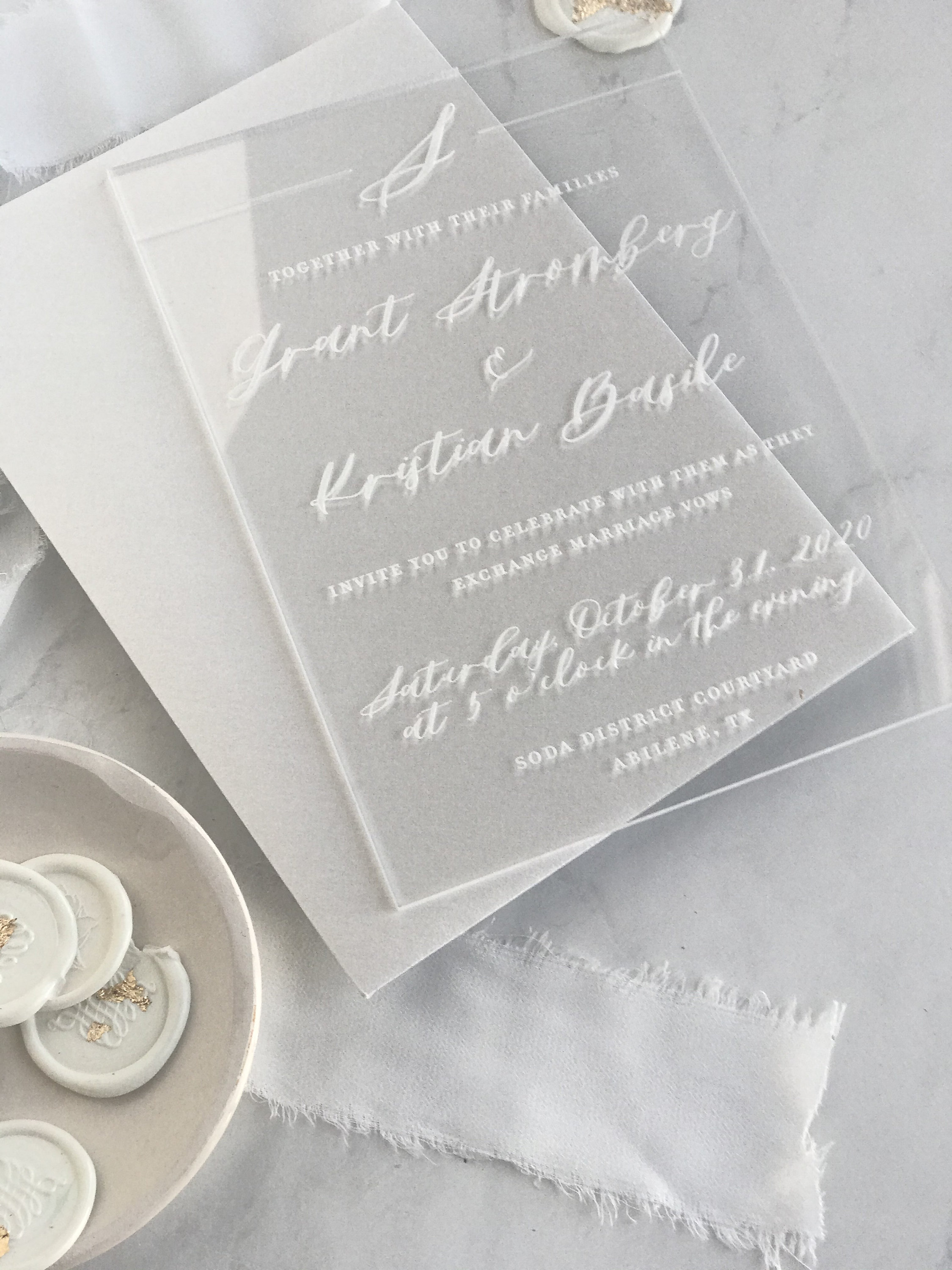 Acrylic Wedding Invitations Etsy