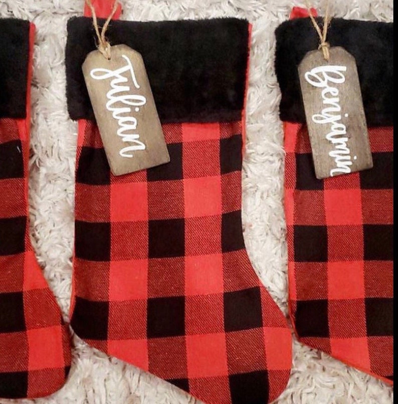 Stocking Tags Wood Stocking Tags Personalized Christmas Decor Personalized Stocking Tags image 10