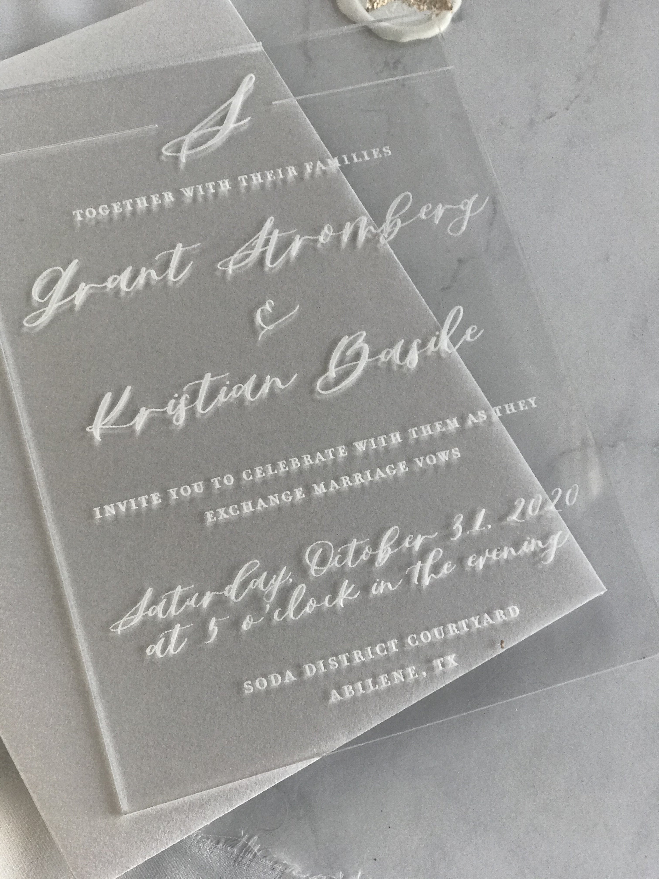Acrylic Wedding Invitations Etsy