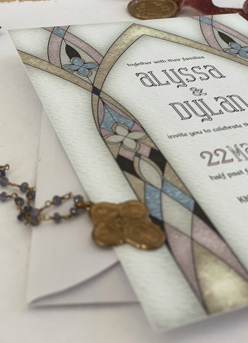 DIY Wedding Invitations Stained Glass Wedding Invitation Etsy