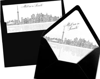 Toronto Skyline Envelope Liner, Black and White (Digital Download)