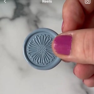 Adesivos de lacre de cera de flor de margarida | Selos de carta | Selos de envelope de convite de casamento | Selos de cera de flor