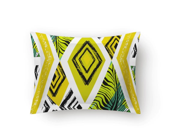 Yellow Tropical Pillow Shams Standard Pillow Sham King Etsy