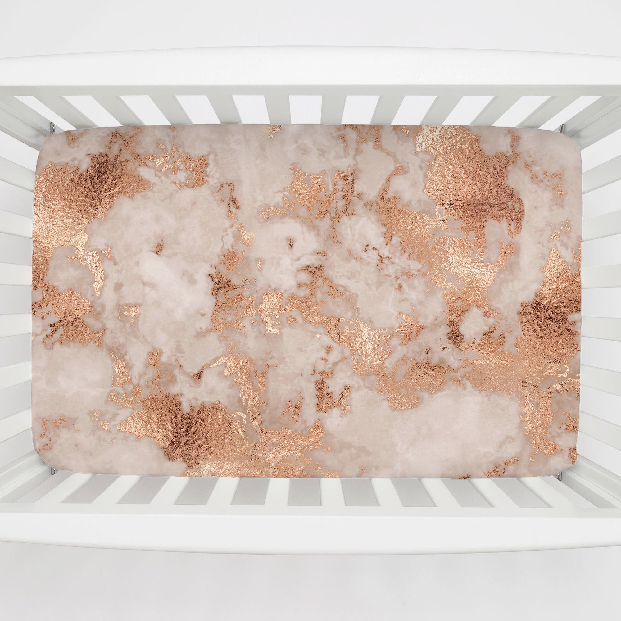 Marble Rose Gold Mini Fitted Crib Sheet Pink Baby Girl Etsy