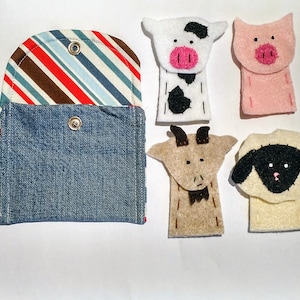 Farm Puppet Set, Felt Finger Puppets, Quiet Kids Toy, Baby Gift