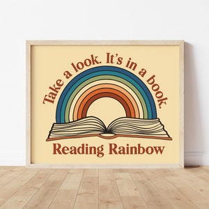 Reading Rainbow Retro Digital Art Print