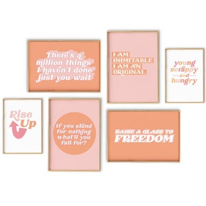 Hamilton Digital Art Prints Gallery Wall Set of 6 - There&#39;s a Million Things I Haven&#39;t Done - I am an Original - If U Stand for Nothing