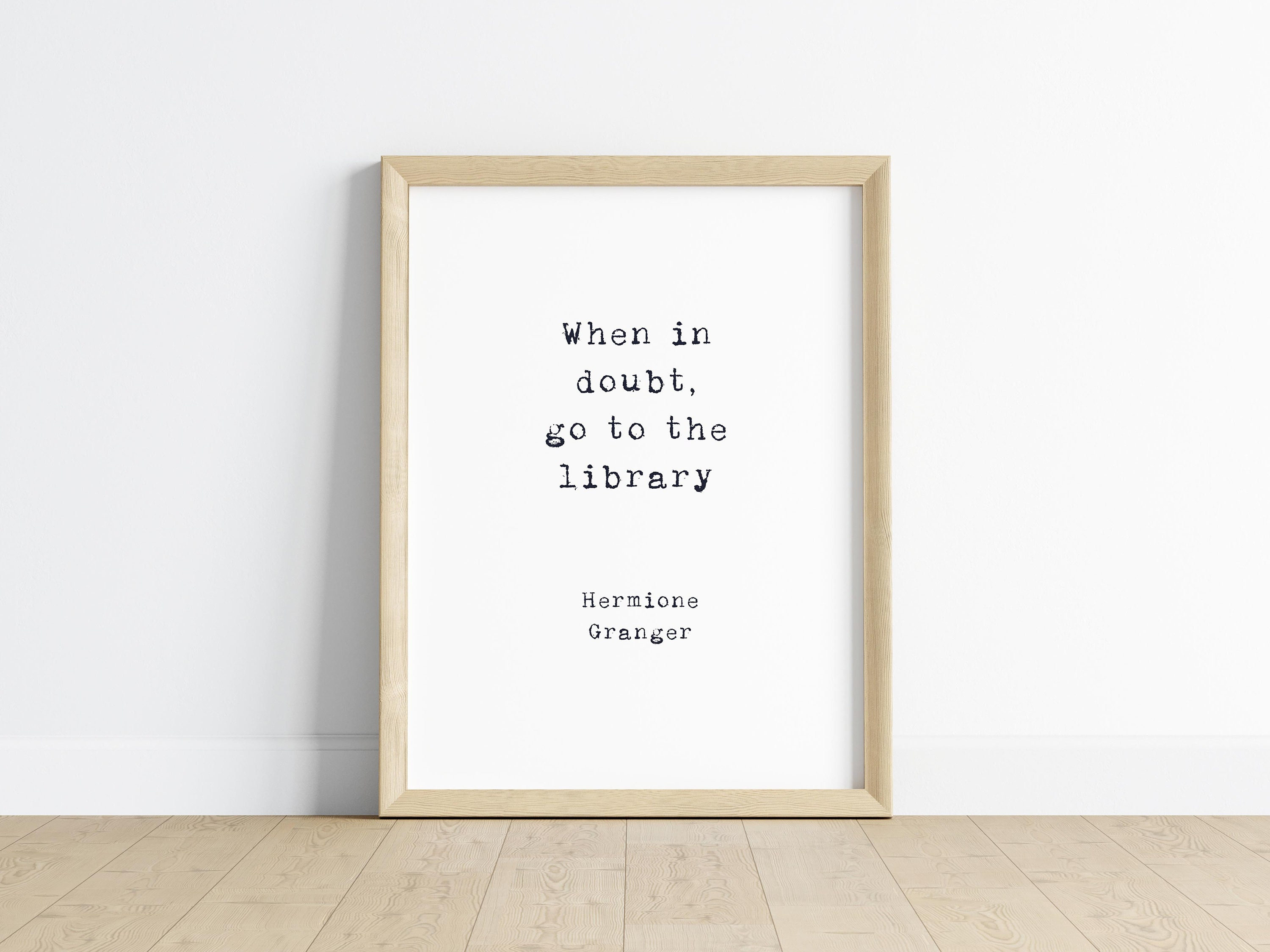 Women's T-Shirts [Out of Print] Hermione Granger / When in doubt, go to the library Tee (Black) (Womens) Harry Potter Chibi Hermione & Crookshanks Library Women's T