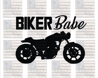 Biker Babe Vinyl Sticker - Choose from 7 Different Colors - Perfect for just about anything!