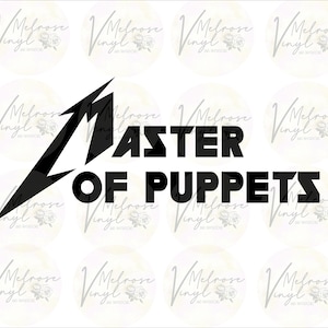 Master of Puppets - Vinyl Decal Sticker - Metallica Song Title - Various Colors and Sizes