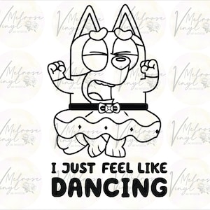 MUFFIN DANCING - Vinyl Decal Sticker - Bluey TV Show  - Various Colors and Sizes