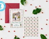 Cactus Western Christmas Card, Watercolor Christmas Card, Digital Download, Printable Holiday Card, Cowboy Boots Cmas Photo Card, Boho Card