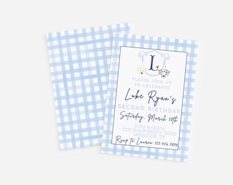 Puppy verjaardag aquarel uitnodiging | Puppyfeestje voor jongen | Puppy uitnodiging 1e verjaardag
