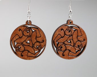 Pendientes de caoba inspirados en la película Brave de Pixar