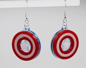 Pendientes inspirados en el Capitán América de Marvel